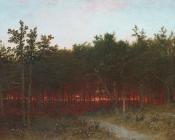 约翰 冯检基 肯西特 : Twilight In The Cedars At Darien Connecticut